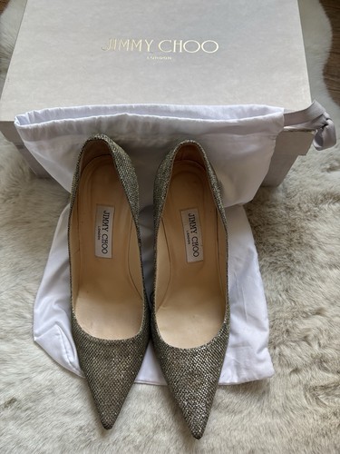 Jimmy choo gold glitter pumps - jimmy,