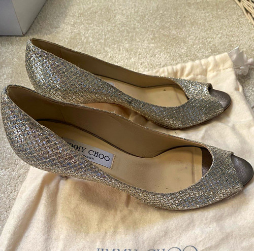 Jimmy choo silver glitter - silver, peep
